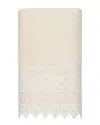Linum Home Textiles 100% Turkish Cotton Aiden White Lace Embellished Hand Towel In Cream