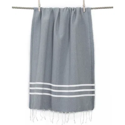 Linum Home Textiles 100% Turkish Cotton Alara Pestemal Beach Towel In Gray