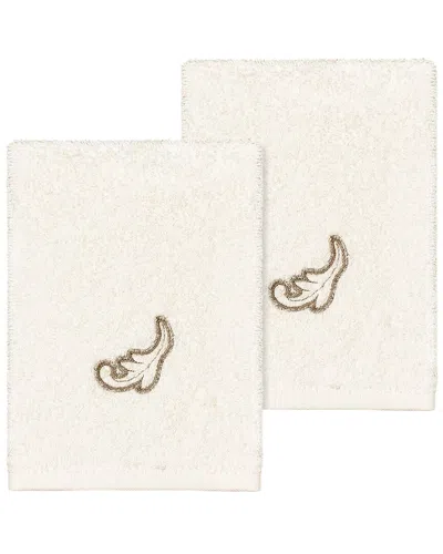 Linum Home Textiles 100% Turkish Cotton April 2pc Embellished Washcloth Set In Neutral