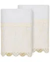 Linum Home Textiles Arian 2-pc. Embellished Washcloth In White