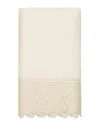 Linum Home Textiles 100% Turkish Cotton Arian Cream Lace Embellished Bath Towel In Cream
