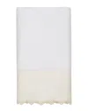 Linum Home Textiles 100% Turkish Cotton Arian Cream Lace Embellished Bath Towel In White