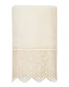 Linum Home Textiles 100% Turkish Cotton Arian Cream Lace Embellished Hand Towel In Cream