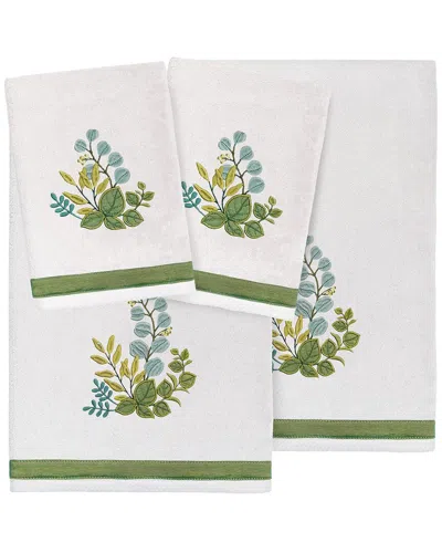 Linum Home Textiles 100% Turkish Cotton Botanica 4pc Embellished Towel Set In Multi