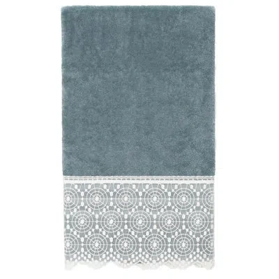 Linum Home Textiles 100% Turkish Cotton Cream Lace Embellished Bath Towel