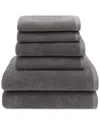 Linum Home Textiles 100% Turkish Cotton Ediree 6pc Towel Set In Charcoal