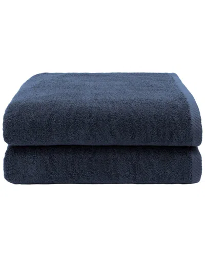 Linum Home Textiles 100% Turkish Cotton Ediree Bath Towels (set Of 2) In Blue