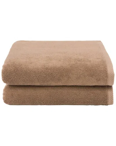 Linum Home Textiles 100% Turkish Cotton Ediree Bath Towels (set Of 2) In Cocoa