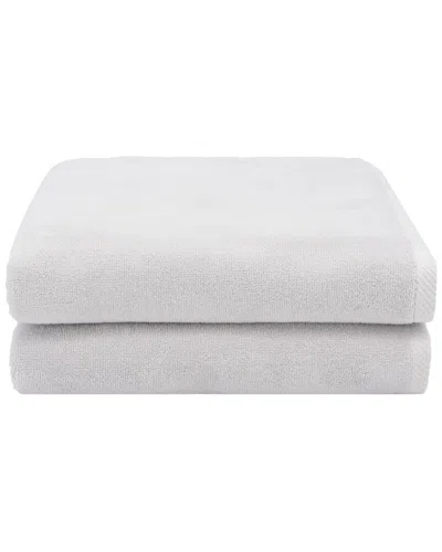 Linum Home Textiles 100% Turkish Cotton Ediree Bath Towels (set Of 2) In Silver