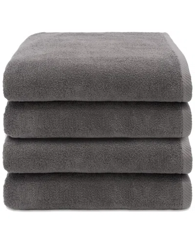 Linum Home Textiles 100% Turkish Cotton Ediree Bath Towels (set Of 4) In Charcoal