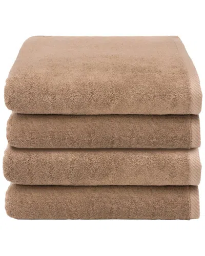 Linum Home Textiles 100% Turkish Cotton Ediree Bath Towels (set Of 4) In Cocoa