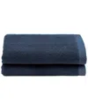 Linum Home Textiles 100% Turkish Cotton Ediree Fingertip Towels (set Of 2) In Blue
