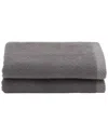Linum Home Textiles 100% Turkish Cotton Ediree Fingertip Towels (set Of 2) In Charcoal