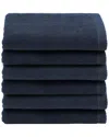 Linum Home Textiles 100% Turkish Cotton Ediree Fingertip Towels (set Of 6) In Blue