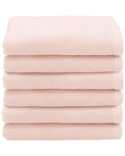 Linum Home Textiles 100% Turkish Cotton Ediree Fingertip Towels (set Of 6) In Blush