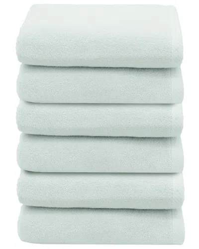 Linum Home Textiles 100% Turkish Cotton Ediree Hand Towels (set Of 6) In Aqua