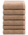 Linum Home Textiles 100% Turkish Cotton Ediree Hand Towels (set Of 6) In Cocoa