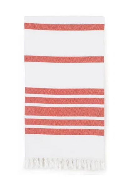 Linum Home Textiles 100% Turkish Cotton Herringbone Pestemal Beach Towel In Pink