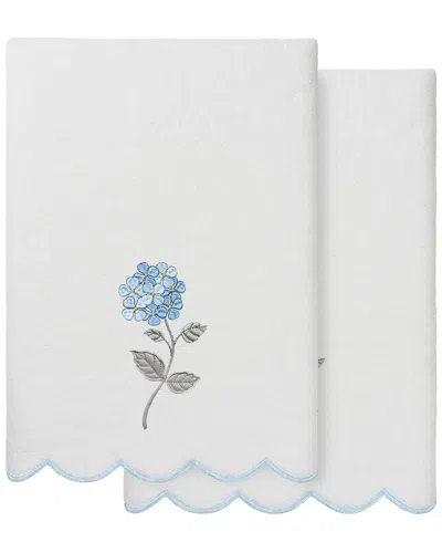 Linum Home Textiles 100% Turkish Cotton Hydea Scallop 2pc Embellished Bath  Towel Set In Multi