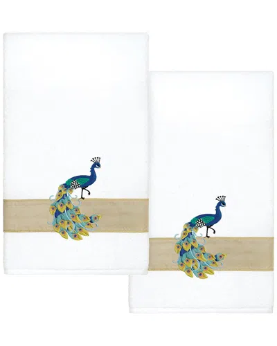 Linum Home Textiles 100% Turkish Cotton Penelope 2pc Embellished Bath Towel  Set In Multi