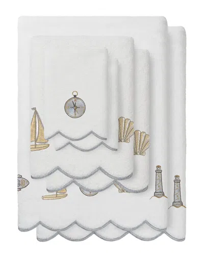Linum Home Textiles 100% Turkish Cotton Sea Joy Scallop 6pc Embellished Towel  Set In Multi