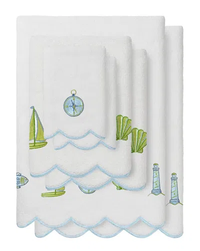 Linum Home Textiles 100% Turkish Cotton Sea Joy Scallop 6pc Embellished Towel  Set In Multi