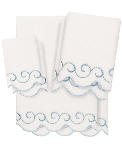 Linum Home Textiles 100% Turkish Cotton Simplicity Scallop 6pc Embellished  Towel Set In Neutral