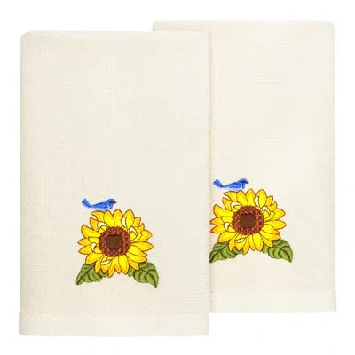 Linum Home Textiles 2 Piece 100% Turkish Cotton Fingertip Towel Set In Beige