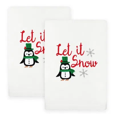Linum Home Textiles 2 - Piece Turkish Cotton Hand Towel Same-size Set Guest Room Case Pack In White