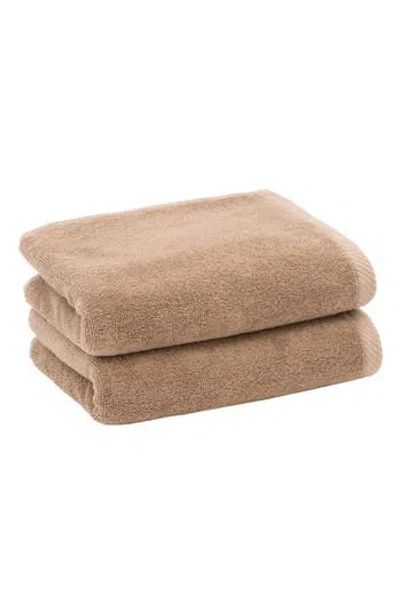 Linum Home Textiles 2-pack Ediree Cotton Hand Towel Set In Brown