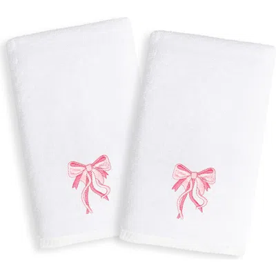 Linum Home Textiles 2-pack Embroidered Hand Towel In White