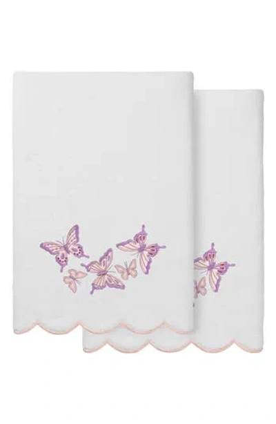 Linum Home Textiles 2-piece Brittney Embroidered Turkish Cotton Bath Towel Set In Multi