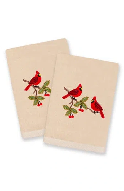 Linum Home Textiles 2-piece Cardinal Pair Turkish Cotton Hand Towel Set In Brown