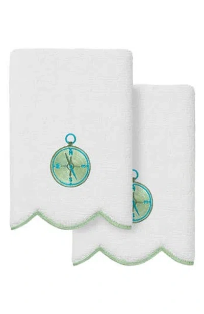 Linum Home Textiles 2-piece Sea Joy Embroidered Turkish Cotton Towel Set In Multi