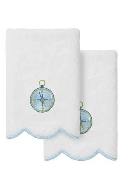 Linum Home Textiles 2-piece Sea Joy Embroidered Turkish Cotton Towel Set In Multi