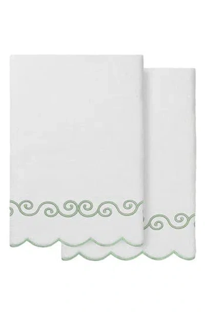 Linum Home Textiles 2-piece Symmetra Embroidered Turkish Cotton Bath Towel Set In Multi