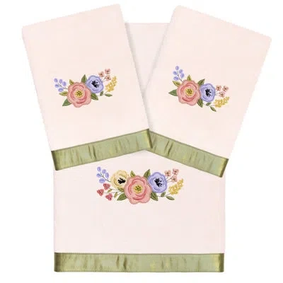 Linum Home Textiles 3 Piece 100% Turkish Cotton Towel Set In Blush