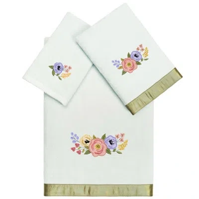 Linum Home Textiles 3 Piece Turkish Cotton Towel Set In Aqua