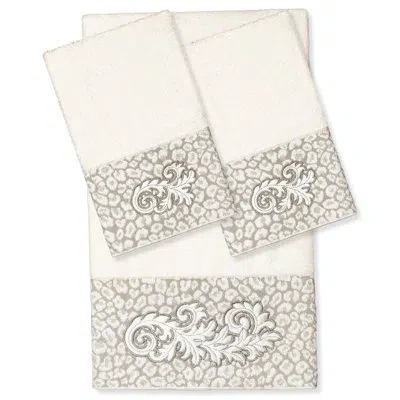 Linum Home Textiles 3 Piece Turkish Cotton Towel Set In Cream