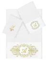 Linum Home Textiles 3pc 100% Turkish Cotton Monogram Embellished Towel Set