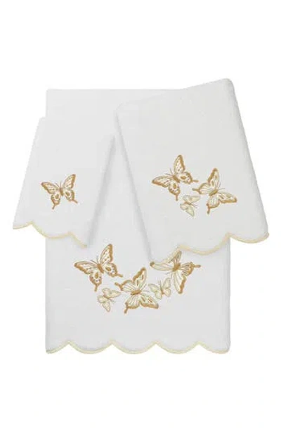 Linum Home Textiles 3-piece Brittney Embroidered Turkish Cotton Towel Set In Multi