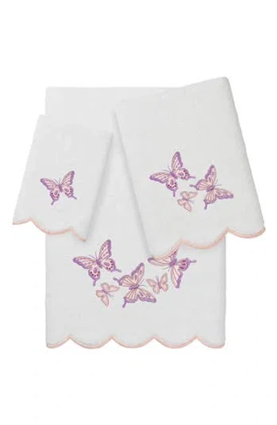 Linum Home Textiles 3-piece Brittney Embroidered Turkish Cotton Towel Set In Multi