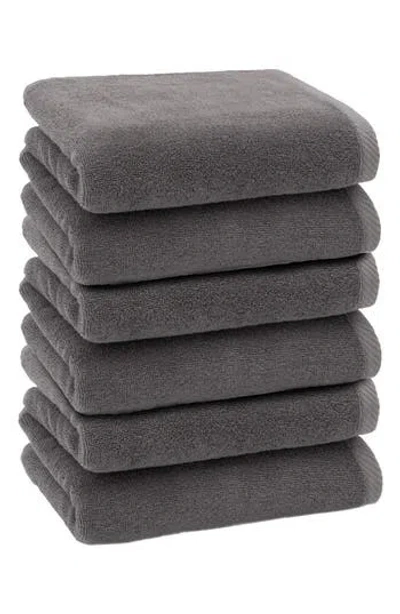 Linum Home Textiles 6-pack Ediree Cotton Hand Towel Set In Gray