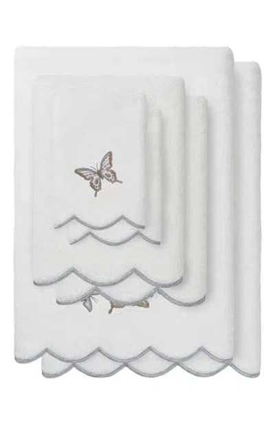 Linum Home Textiles 6-piece Brittney Embroidered Turkish Cotton Towel Set In White
