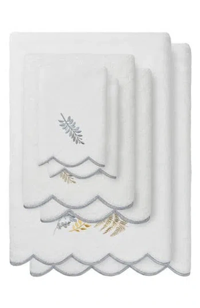 Linum Home Textiles 6-piece Fern Toss Turkish Cotton Towel Set In Gray