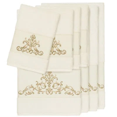 Linum Home Textiles 8 Piece Turkish Cotton Towel Set In Cream