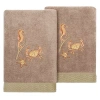Linum Home Textiles Aaron 2-pc. Embellished Hand Towel In Brown