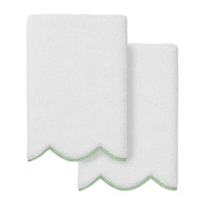 Linum Home Textiles Adornia Scallop 2-pc. Fingertip Towel In Green