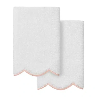 Linum Home Textiles Adornia Scallop 2-pc. Fingertip Towel In Pink
