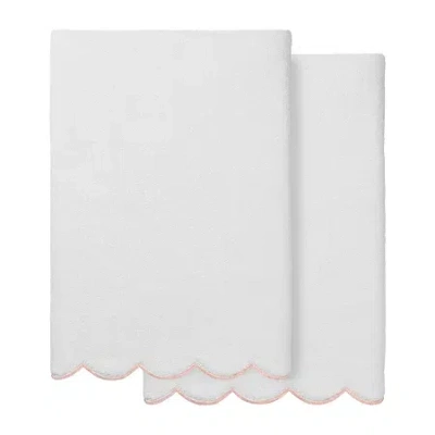Linum Home Textiles Adornia Scallop 2-pc. Quick Dry Bath Towel Set In Pink